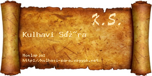 Kulhavi Sára névjegykártya